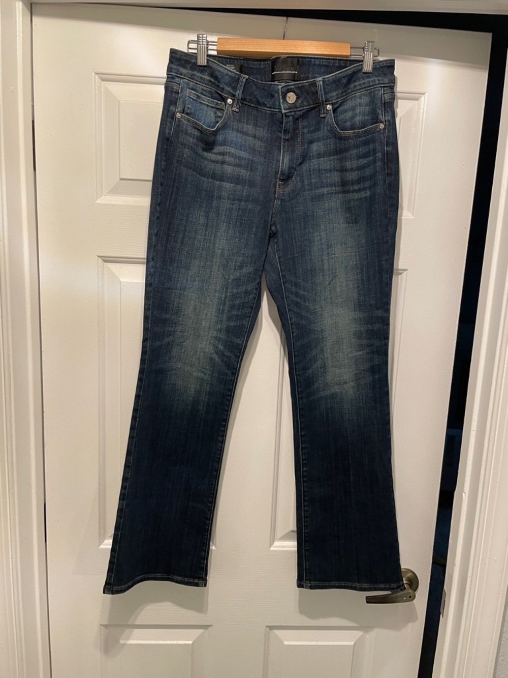 White House Black Market Dark Indigo Curvy Soft Boot Cut Jeans
